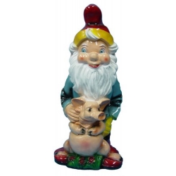 Krasnal ze świnką A24- H80cm