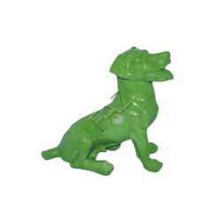 C143R - Pies siedzący - zielony wysoki połysk H45cm