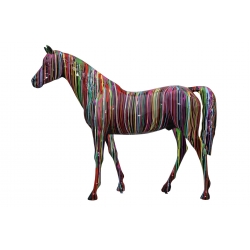 Koń naturalnej wielkości- trash kolorowy C395R-T2-H183x230cm