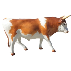 Byk duży naturalny biało-brązowy C537e-H126x233cm