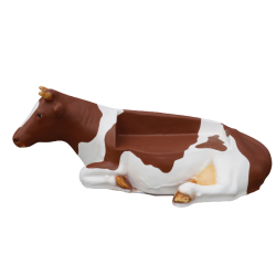 Krowa leżąca ławka C776a-H96x213cm-brązowo-biała