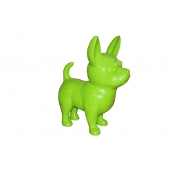 Chihuahua stojący - jaskrawy zielony wysoki połysk C876R H54x40x27cm